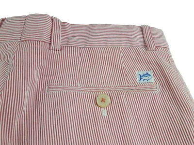Southern Tide Skipjack Men's Size 30 Striped Chino Golf Shorts Red White 9" Ins - Image 1 of 4