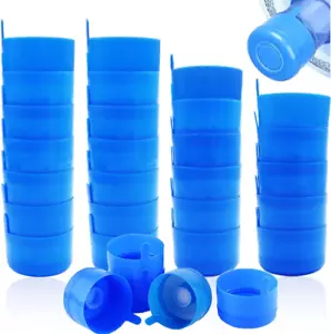 30 Pack Reusable Non-Spill Water Bottle Caps Snap On Lids for 3 and 5 Gallon - Picture 1 of 11