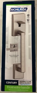 Schlage Century Satin Nickel Front Entry Door Handleset w/ Northbrook Lever NEW* - Picture 1 of 5