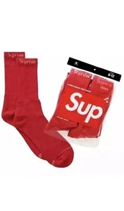SUPREME/HANES (RED SOCKS (FW23) (100%AUTHENTIC) (BRAND NEW) (FULL PACK OF 4) - Picture 1 of 3