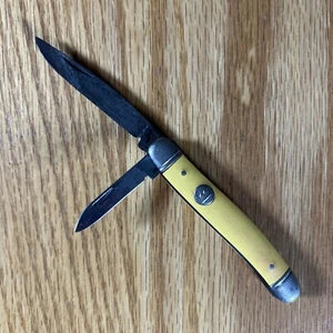 Vintage Imperial Pocket Knife Two Blade Yellow Slender Jack Providence USA - Picture 1 of 17
