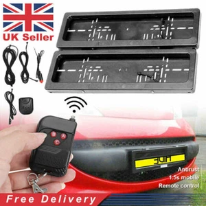 2Pcs EU Standard Car Plate Frame Front/Rear for Car Shows Track Events Remote - Picture 1 of 11