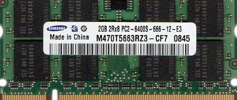 New Samsung 2GB PC2-6400S 800MHz DDR2 Laptop/Notebook/Netbook/Tablet RAM Memory - Image 1 of 1