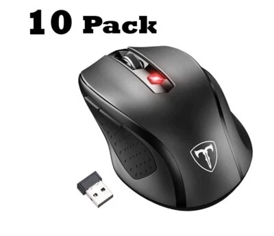10-PACK VicTsing Wireless Gaming Mouse Ergonomic Adjustable DPI 6 Button - NEW - Image 1 of 4