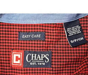 CHAPS Easy Care Men's Black & White Check Long Sleeve Shirt Size S Cotton Blend - Picture 1 of 9