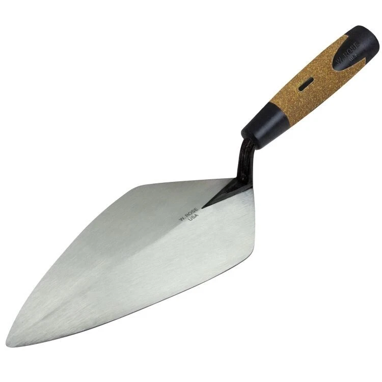 W Rose Brick Trowel 12" Wide London Pattern Cork Handle Standard Blade