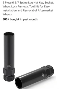 2 Stück 6 & 7 Spline Lug Nut Schlüssel, Steckschlüssel, Radschloss Entfernung Werkzeug Kit für einfache... - Bild 1 von 8