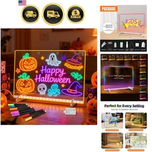 LED Drawing Board Light Up Note Board for Kids Acrylic Dry Erase 13.7x10 - Picture 1 of 11
