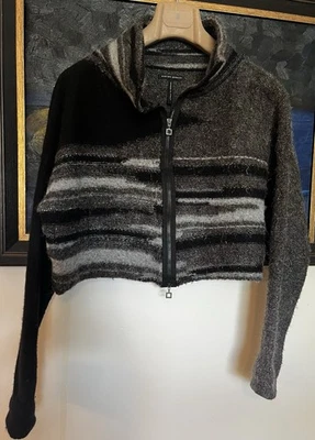Cardigã feminino Sarah Pacini com zíper completo mistura suéter de lã tamanho único - Imagem 1 de 4