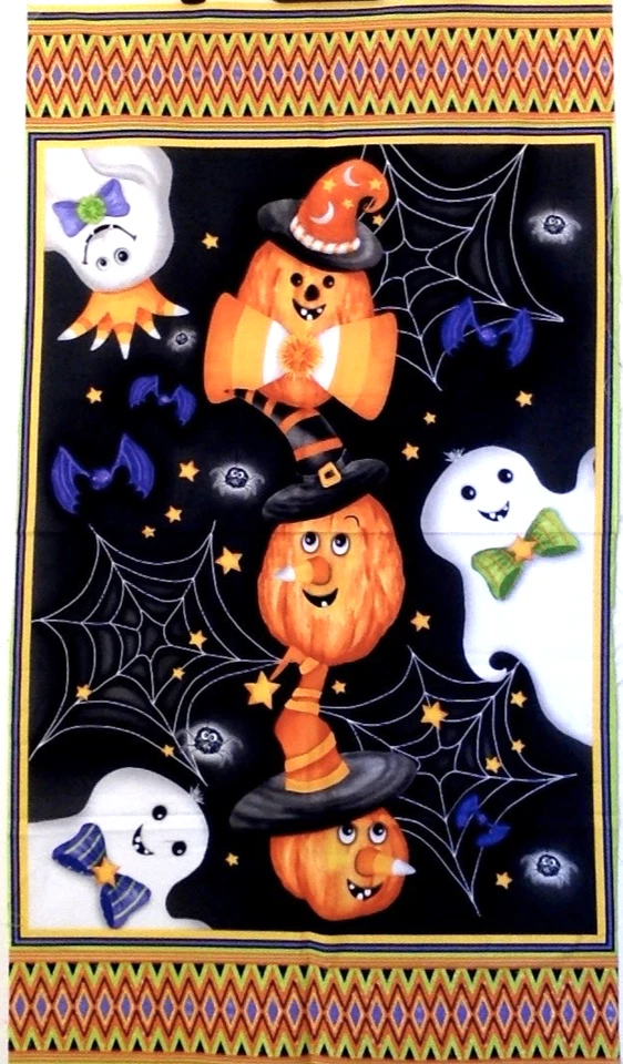 Painel de tecido Happy Haunting verde gail Henry Glass & Co. Painel de tecido para artesanato - Imagem 1 de 4