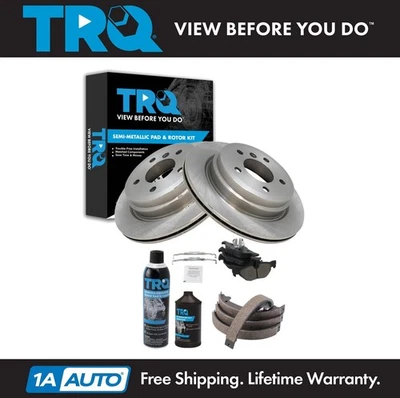 Kit de pastillas de freno trasero y rotor TRQ para BMW 328i 2007-2012 Foto 1 de 4