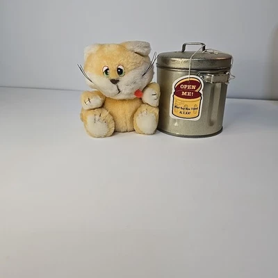 Винтажный плюшевый мусорный бак Russ Berry Cat AL E. CAT 4907 дюймов металлический мини-мусорный бак  - Изображение 1 из 4