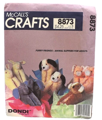 McCalls 8873 Sewing Pattern Slippers Koala Pig Dondi Stuffed Animal Crafts - Image 1 of 4