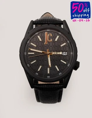 RRP €240 JUST CAVALLI Leather Analogue Wristwatch Water-Resistant 10 ATM - Image 1 of 4