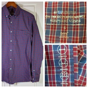 Vineyard Vines Men OTG On-The-Go Performance Plaid Button Shirt Preppy School - Picture 1 of 15