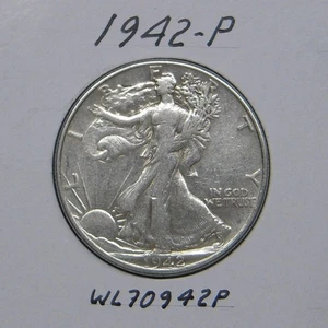 Moneda de medio dólar Walking Liberty 1942-P, 90% plata - Imagen 1 de 2