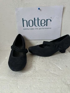 Hotter Charmaine Navy Leather Shoes Size UK 7.5 EU 41.5 Wide Fit - Picture 1 of 13