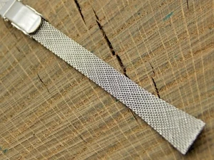 Kestenmade NOS Unused Vintage Watch Band Sliding Clasp 9mm White Gold Filled - Picture 1 of 5