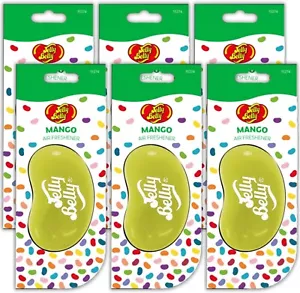 6 x Jelly Belly 3D Bean Sweets Scent Car Home Air Freshener MANGO - Picture 1 of 6