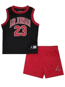 Jordan 23 Kids Black Red Boys Tank & Shorts Set 857559-KR5 - Picture 1 of 1