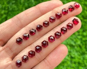 Natural Garnet 20 Pieces 6 mm Hexagon Rose Cut Loose Gemstone For Jewelry - Picture 1 of 1