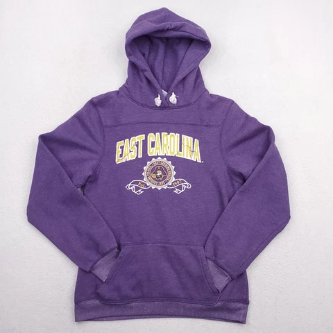 ECU East Carolina Pirates Hoodie Womens Small Purple Pullover Sweatshirt LS Cover