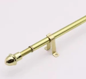 Kirsch Brass Cafe Rod 18-28 with Brackets 7/16" Rod 3/4" Clearance 5702 63 - Picture 1 of 4