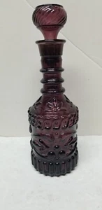 MCM JIM BEAM SCHNAPS AMETHYST GLAS GEPRÄGTE ROLLEN DEKANTER FLASCHE 11 7/8" - Bild 1 von 8