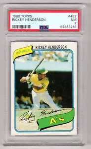 RICKEY HENDERSON 1980 TOPPS 1980 N° 482 PSA 7 93768 - Photo 1 sur 2