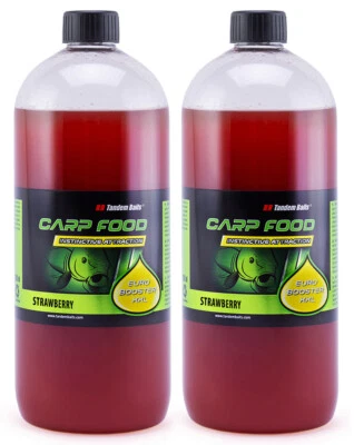 TANDEM BAITS 2-er Set Euro Booster XXL für Karpfen-Boilies Erdbeere