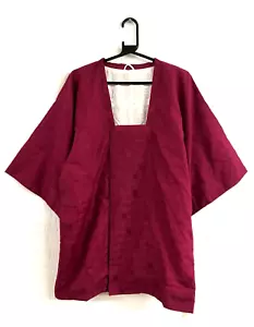 Vintage Japanese Michiyuki Haori Kimono Traditional Robe Pink Jacket Coat Medium - Picture 1 of 4