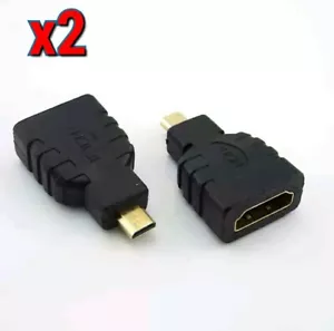 HDMI Female  to Micro HDMI Type D Male  Adapter Convertor Connector. 2 Pec  - Picture 1 of 2