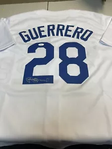 LOS ANGELES DODGERS PEDRO GUERRERO #28 SIGNED Home White CUSTOM JERSEY JSA CERT - Picture 1 of 2