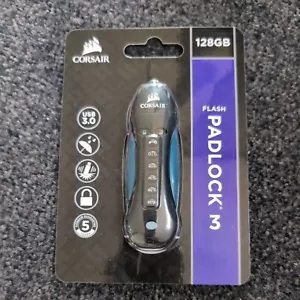 128GB Corsair Flash Padlock 3 Secure USB 3.0 Flash Drive with Keypad, 256 Bit Ha - Picture 1 of 1