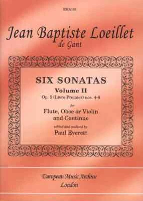 Six Sonatas for Flute, Oboe or Violin and Continuo by Jean Baptiste Loeillet - Image 1 of 2