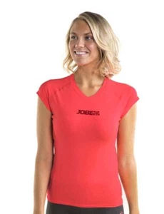 Jobe Rash Guard SS V-Neck Ladies Coral Jetski Wakeboard Waterski Kayak Canoe SUP - Picture 1 of 1