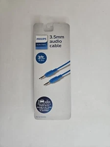 Philips Audio Cable 3.5mm Basic 3ft Blue - Picture 1 of 4