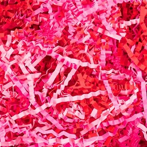 10.6oz Valentine's Day Crinkle Cut Paper Shred 3 Colors Red Pink Raffia Paper... - Picture 1 of 7