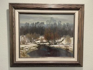 Russischer Künstler SERGEJ TSIRKIN Original gerahmtes Ölgemälde Winter - Bild 1 von 13