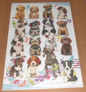 Puppies with Head Phones 2012 Poster 34x22 Keith Kimberlin - Picture 1 of 2