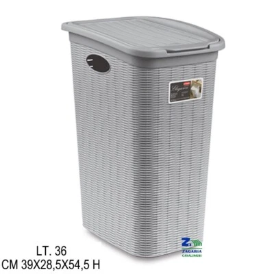STEFANPLAST PORTABIANCHERIA CESTO SALVASPAZIO 36 Lt. STONE ELEGANCE RATTAN CM 39X28,5X54,5h