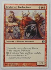 MAGIC THE GATHERING MTG 2005 9th EDITION RED BALDUVIAN BARBARIANS CREATURE CARD