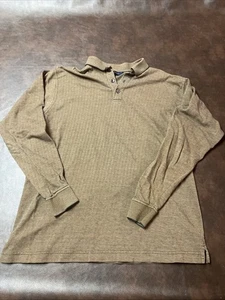 Scott Barber Men’s Large Brown Long Sleeve Pima Cotton Polo Great Condition - Picture 1 of 5
