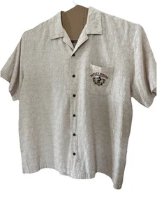 Vintage Mickey Mouse Shirt Mens XL Beige Paradise Disney Floral Embroidered Back - Picture 1 of 14