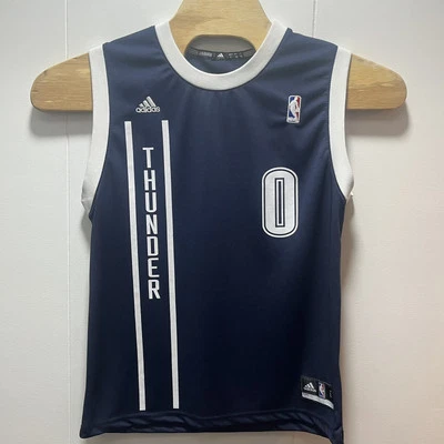 Adidas RUSSELL WESTBROOK Jersey Boys Sz Large OKC Thunder NBA Alternate Blue - Image 1 of 4