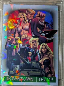SSP DONALD TRUMP RC 🔥 DOWNTOWN REFRACTOR CRACKED ICE ROOKIE CUSTOM Holo Card - Picture 1 of 9