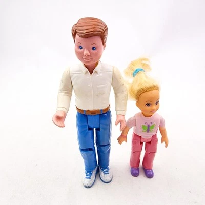 Fisher Price Loving Family Dad Figure 1993 with Barbie Kelly Girl 2006 Figures - Image 1 of 4