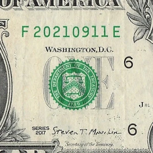 SEP 11 2021 Birthday Fancy Serial Number Date Note One Dollar Bill 09 11 2021 - Picture 1 of 11