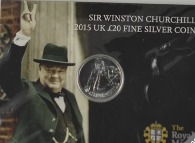 1/2oz 999 fine pure silver coin 2015 Churchill - Image 1 of 2