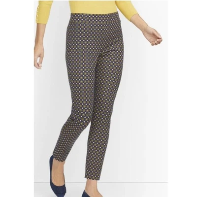 Talbots Pants Womens 14 Essex Ankle Skinny Pull On Stretch Pattern Casual Workwe - Image 1 of 4